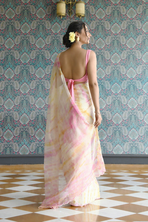 MULMUL SHIFA SHIBORI CHIFFON SAREE MULMUL SHIFA SHIBORI CHIFFON SAREE